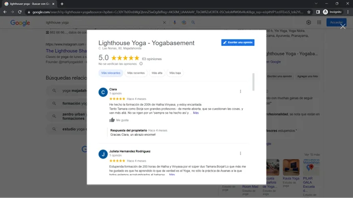 reseñas-google-ligthouseyoga